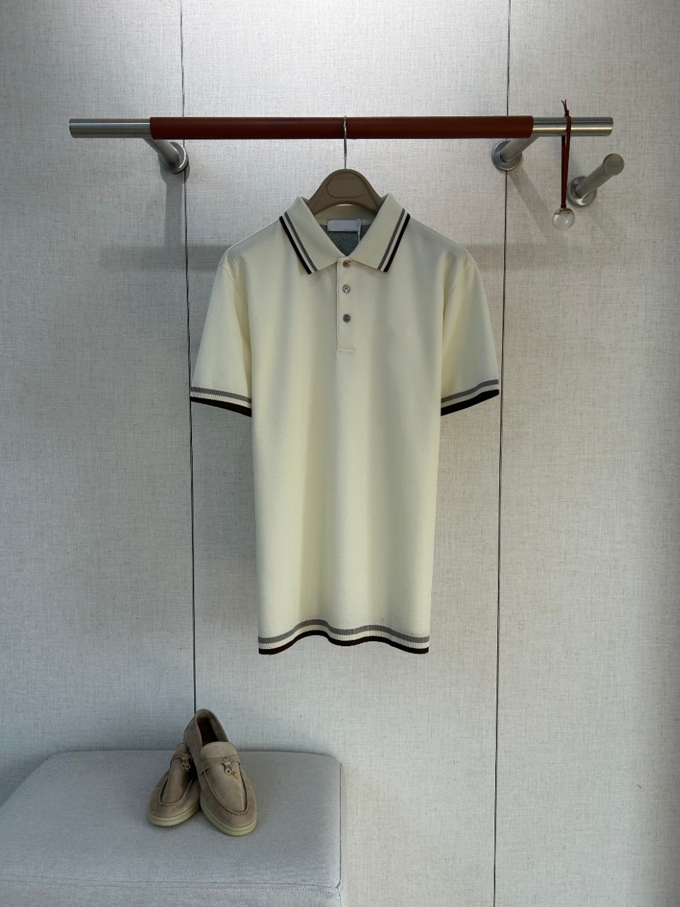 Old Money Style Mens Brown Gra - Polo Shirt Pique 评论和价格