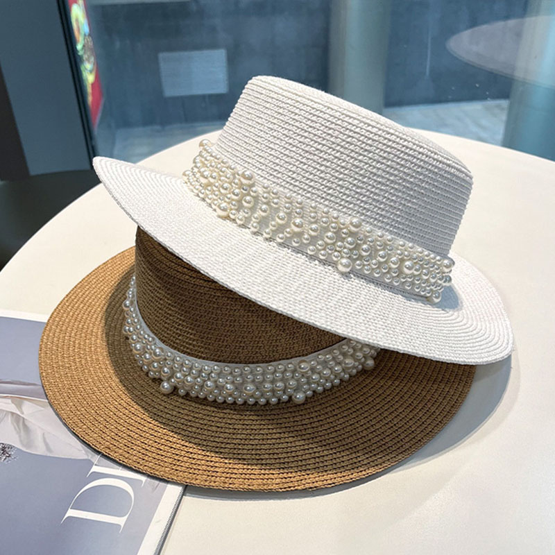 2023 New Flat Top Straw Hat Pe - Bucket Hat Straw 评论和价格