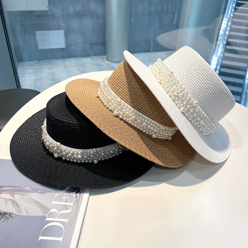 2023 New Flat Top Straw Hat Pe - Bucket Hat Straw 评论和价格