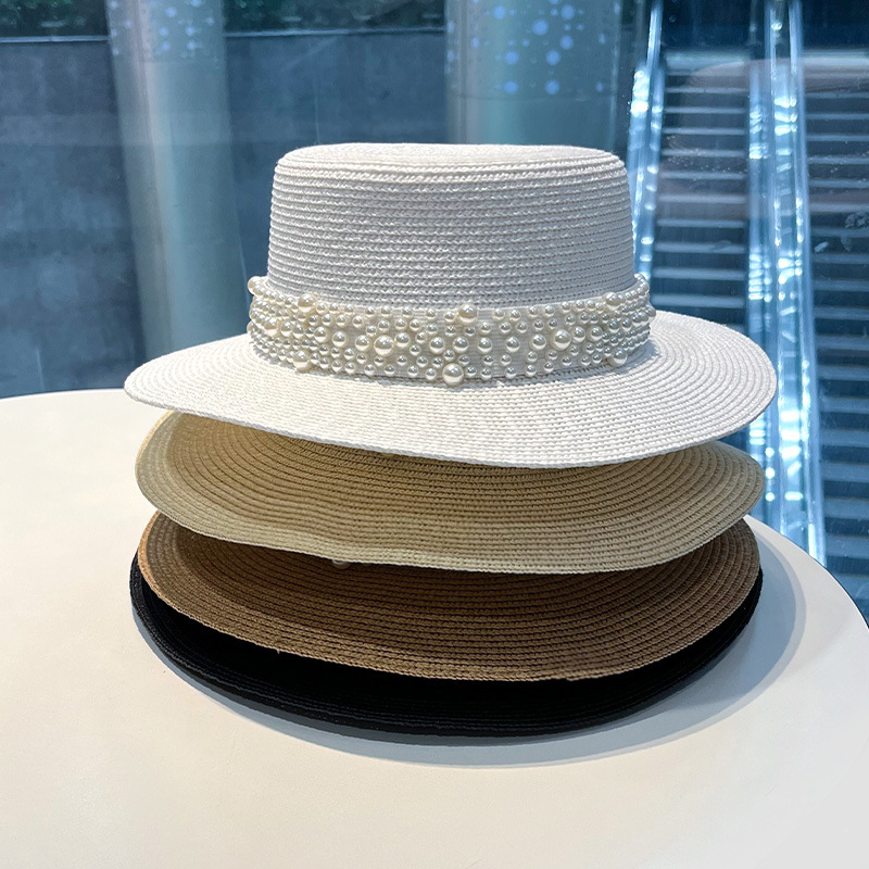 2023 New Flat Top Straw Hat Pe - Bucket Hat Straw 评论和价格