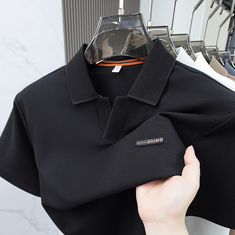 Men Solid Color Pique Cotton P - Polo Shirt Pique 评论和价格