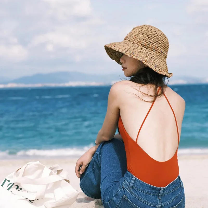 Summer Sun Hats for Women Stra - Bucket Hat Straw 评论和价格