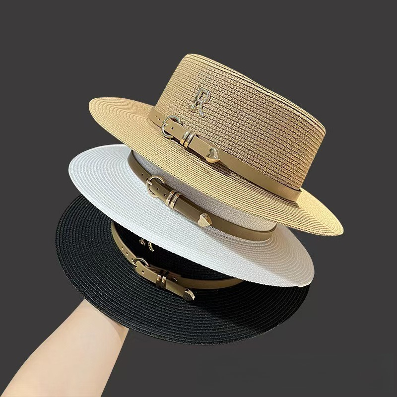 1pc Summer Sun Hats Flat Top S - Bucket Hat Straw 评论和价格