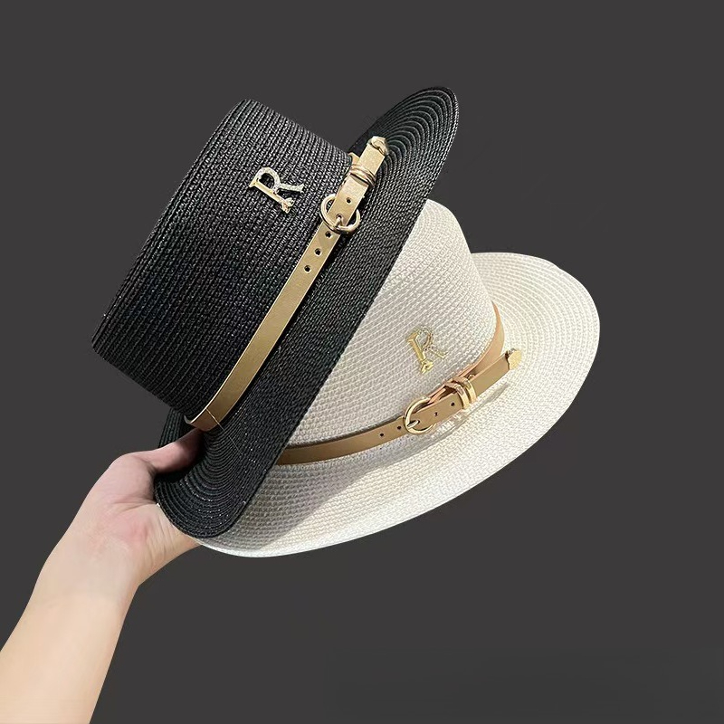 1pc Summer Sun Hats Flat Top S - Bucket Hat Straw 评论和价格