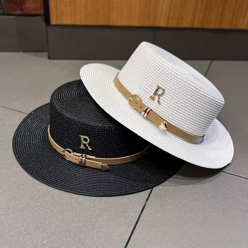 1pc Summer Sun Hats Flat Top S - Bucket Hat Straw 评论和价格