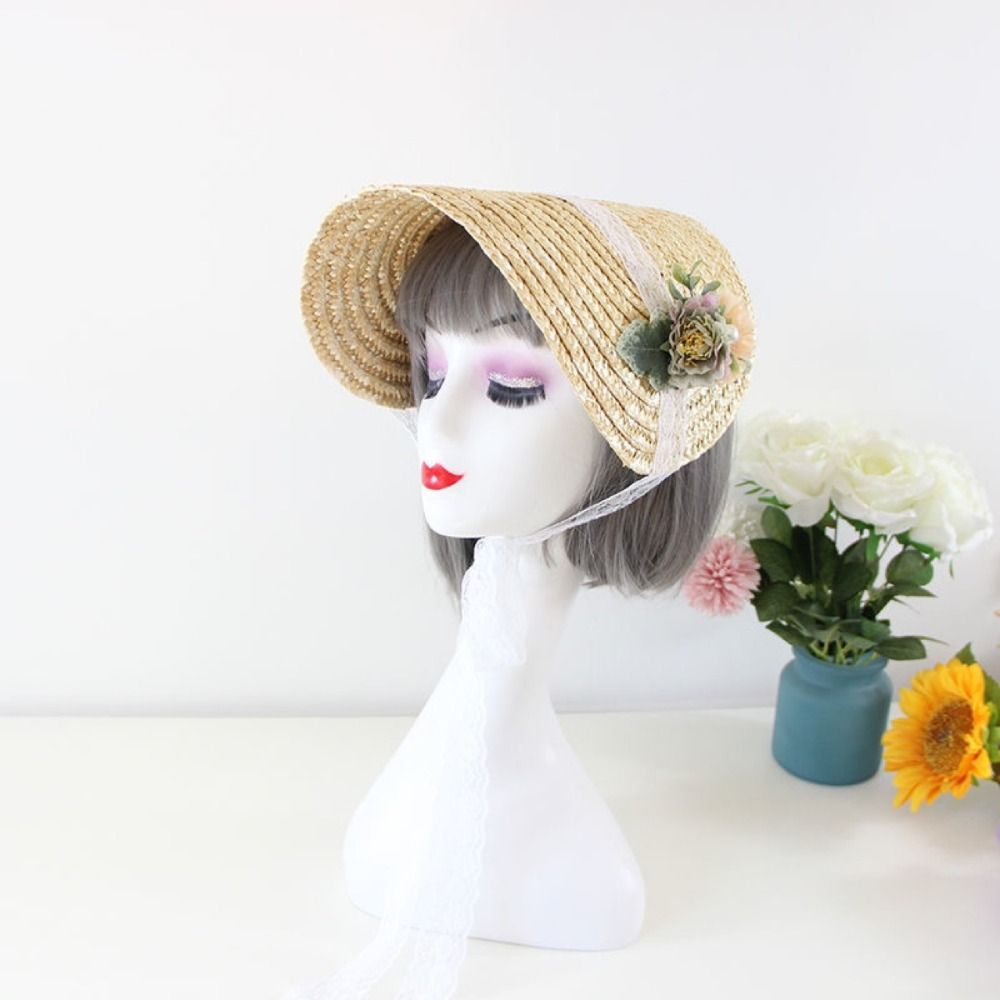 French Style Lolita Straw Hat  - Bucket Hat Straw 评论和价格