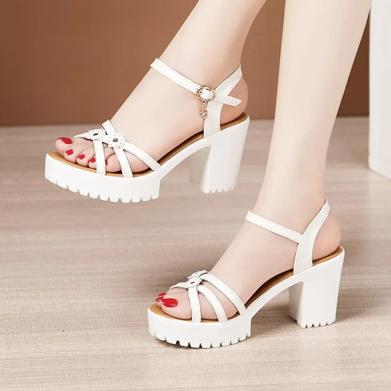 8cm Small Size 32-43 Elegant F - Casual Sandal Leather 评论和价格